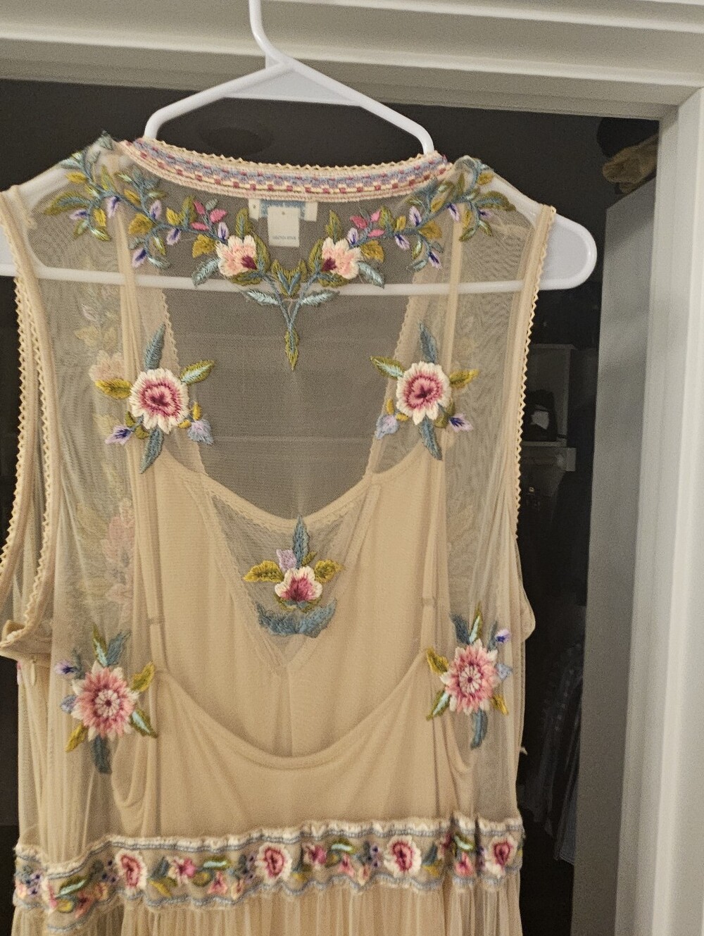 Sundance Boho Embroidered Floral Maxi Dress-Large - Picture 9 of 12